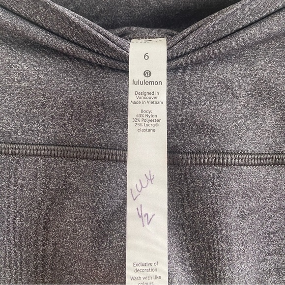 Lululemon Wunder Under High-Rise 1/2 Tight 17" Size 6 In Heathered Black - Picture 8 of 10